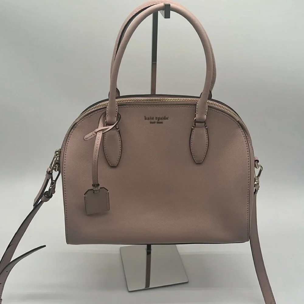 Kate Spade New York Pink Leather Dome Double Handle Crossbody Satchel BLEMISH